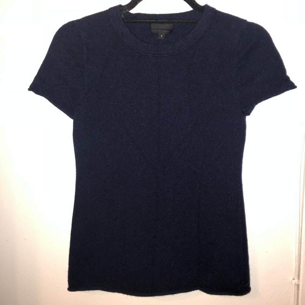 NEW -Italian Cashmere Short Sleeve Shirt- Navy